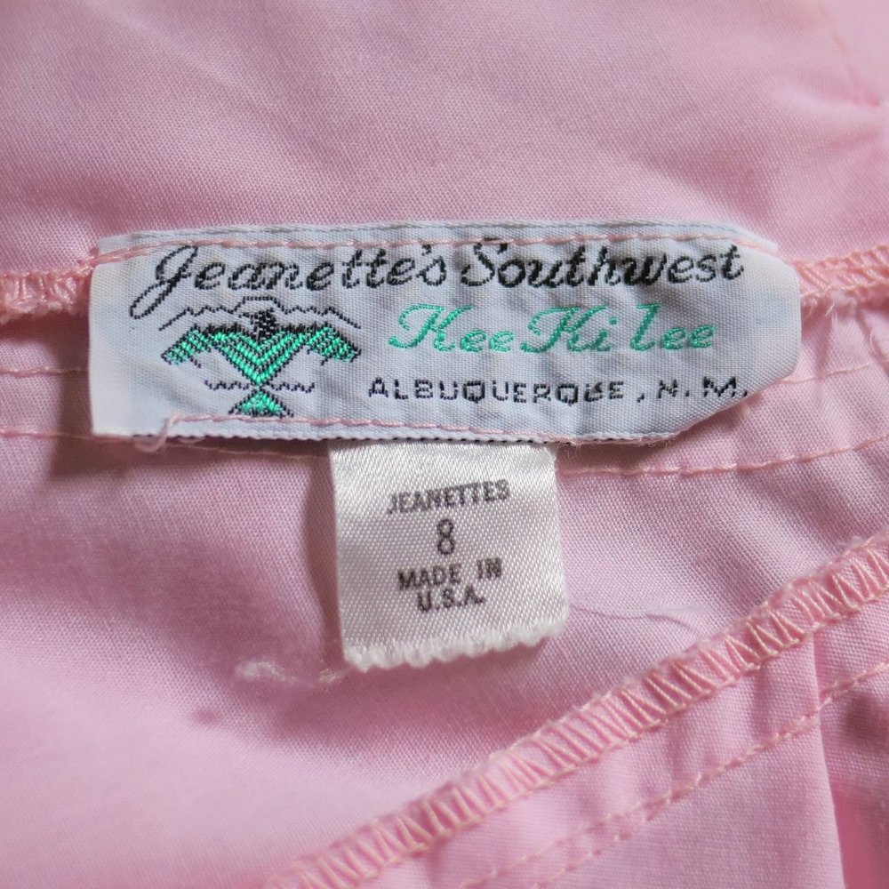 vtg 50s JEANETTES SOUTHWEST Pink Full Pleated Skirt & Top Set Swing Rockabilly 8 - Picture 15 of 15